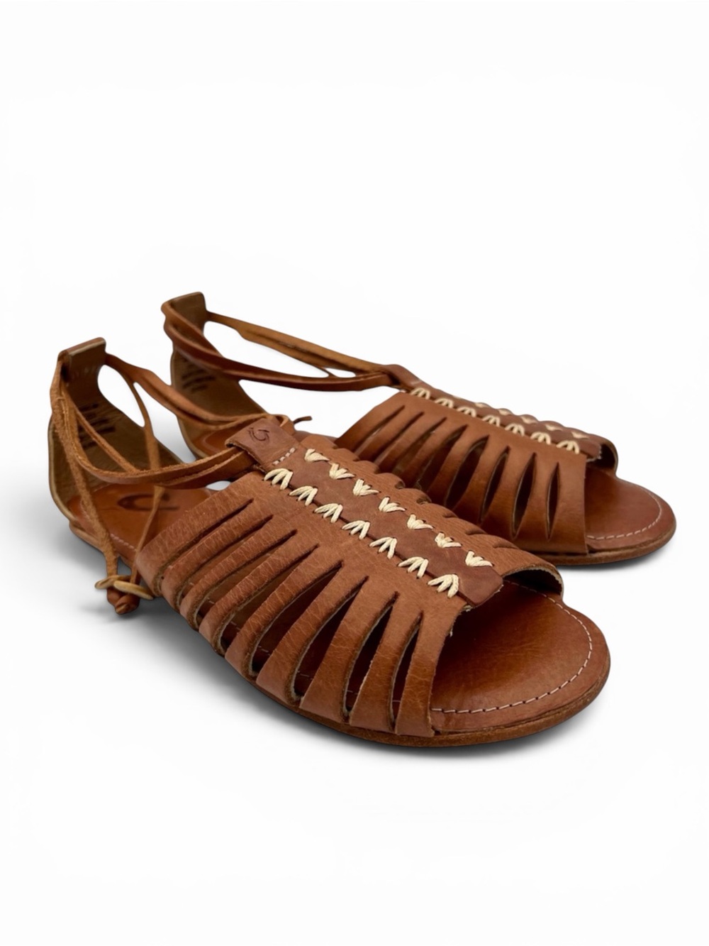 Olukai Hikina Sandals Brown Leather